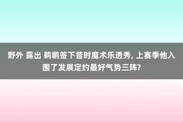 野外 露出 鹈鹕签下昔时魔术乐透秀， 上赛季他入围了发展定约最好气势三阵?