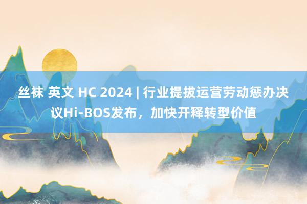 丝袜 英文 HC 2024 | 行业提拔运营劳动惩办决议Hi-BOS发布，加快开释转型价值