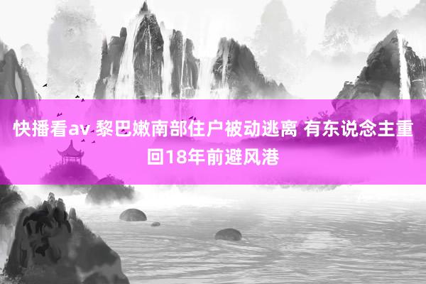 快播看av 黎巴嫩南部住户被动逃离 有东说念主重回18年前避风港