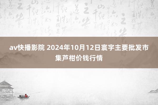 av快播影院 2024年10月12日寰宇主要批发市集芦柑价钱行情