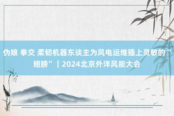 伪娘 拳交 柔韧机器东谈主为风电运维插上灵敏的“翅膀”｜2024北京外洋风能大会