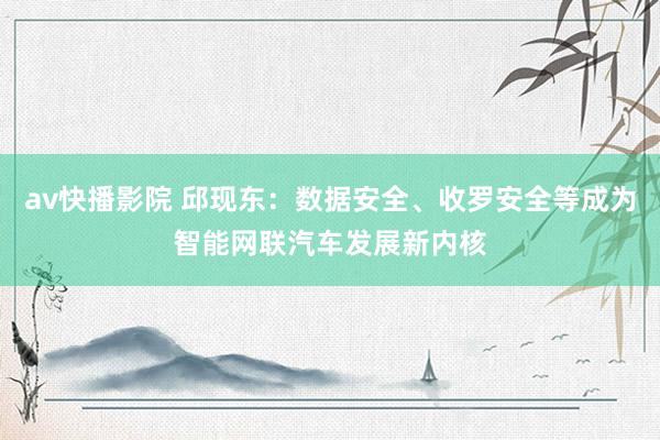 av快播影院 邱现东：数据安全、收罗安全等成为智能网联汽车发展新内核