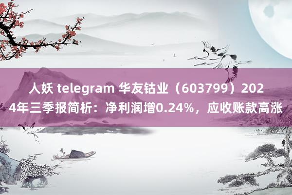 人妖 telegram 华友钴业（603799）2024年三季报简析：净利润增0.24%，应收账款高涨