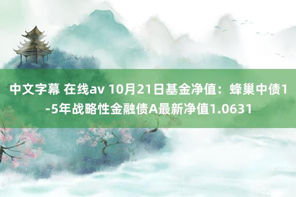 中文字幕 在线av 10月21日基金净值：蜂巢中债1-5年战略性金融债A最新净值1.0631