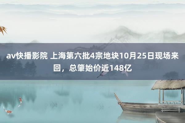 av快播影院 上海第六批4宗地块10月25日现场来回，总肇始价近148亿