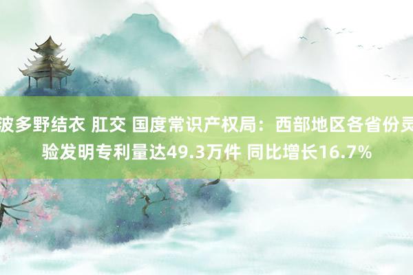 波多野结衣 肛交 国度常识产权局：西部地区各省份灵验发明专利量达49.3万件 同比增长16.7%