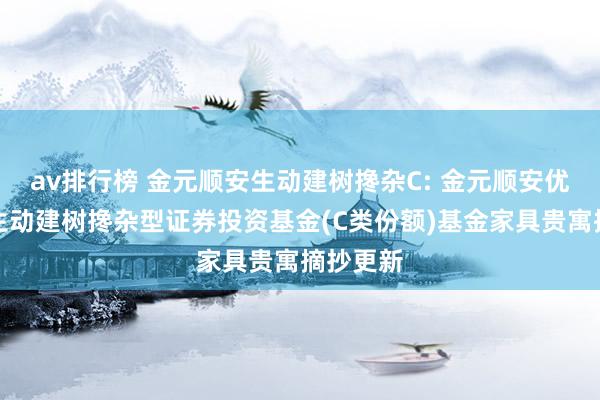 av排行榜 金元顺安生动建树搀杂C: 金元顺安优质精选生动建树搀杂型证券投资基金(C类份额)基金家具贵寓摘抄更新