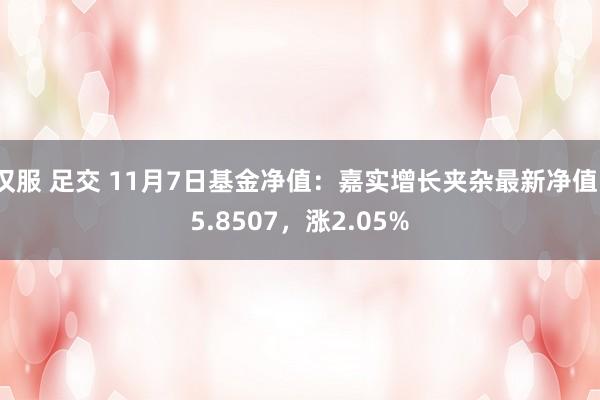 汉服 足交 11月7日基金净值：嘉实增长夹杂最新净值15.8507，涨2.05%