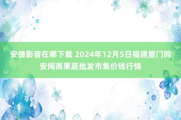 安捷影音在哪下载 2024年12月5日福建厦门同安闽南果蔬批发市集价钱行情