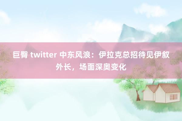 巨臀 twitter 中东风浪：伊拉克总招待见伊叙外长，场面深奥变化