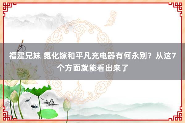 福建兄妹 氮化镓和平凡充电器有何永别？从这7个方面就能看出来了