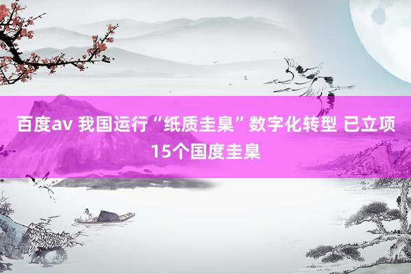 百度av 我国运行“纸质圭臬”数字化转型 已立项15个国度圭臬