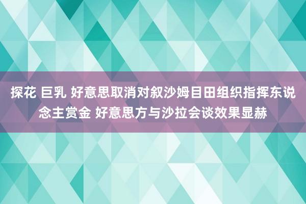 探花 巨乳 好意思取消对叙沙姆目田组织指挥东说念主赏金 好意思方与沙拉会谈效果显赫