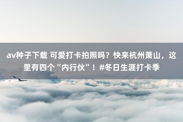 av种子下载 可爱打卡拍照吗？快来杭州萧山，这里有四个“内行伙”！#冬日生涯打卡季