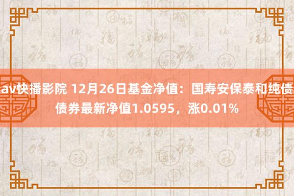 av快播影院 12月26日基金净值：国寿安保泰和纯债债券最新净值1.0595，涨0.01%