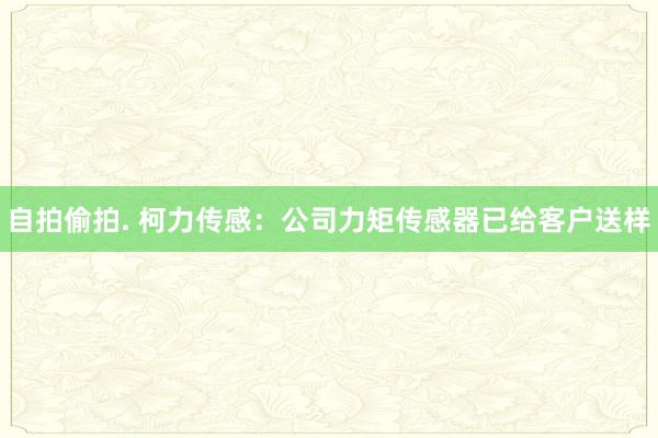 自拍偷拍. 柯力传感：公司力矩传感器已给客户送样