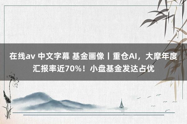 在线av 中文字幕 基金画像丨重仓AI，大摩年度汇报率近70%！小盘基金发达占优