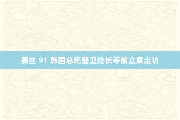 黑丝 91 韩国总统警卫处长等被立案走访