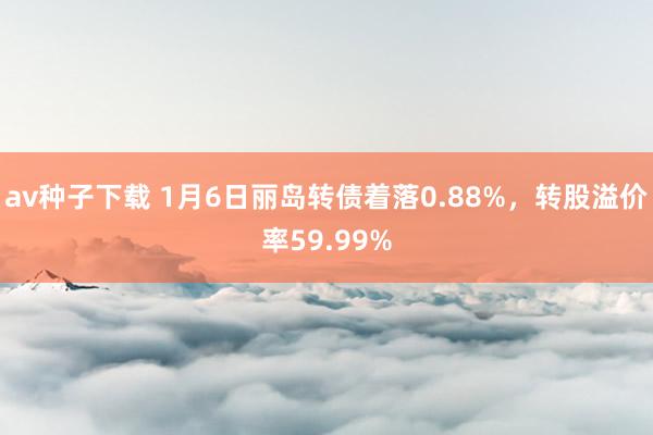 av种子下载 1月6日丽岛转债着落0.88%，转股溢价率59.99%