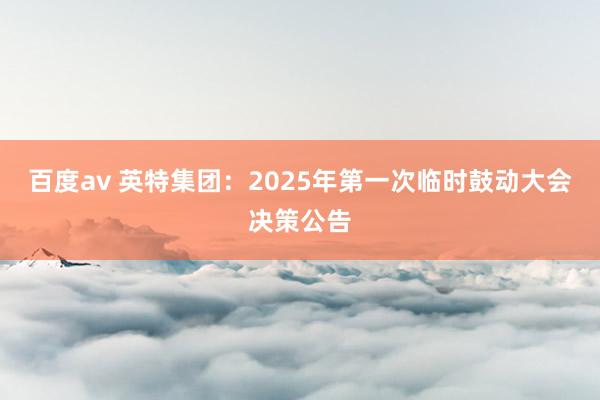 百度av 英特集团：2025年第一次临时鼓动大会决策公告