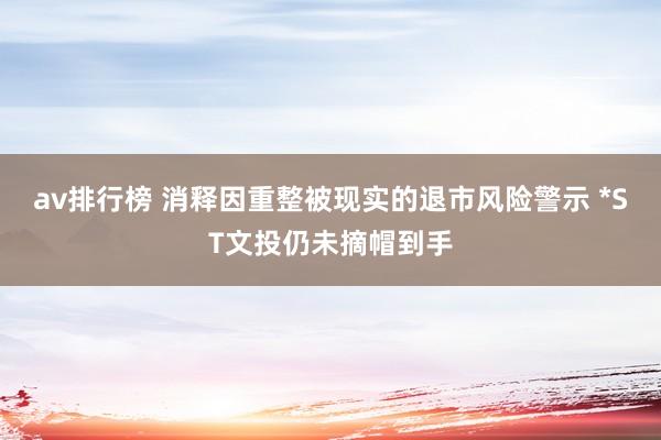 av排行榜 消释因重整被现实的退市风险警示 *ST文投仍未摘帽到手