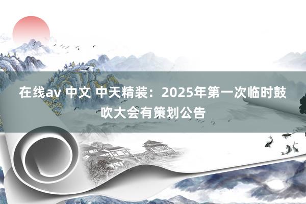 在线av 中文 中天精装：2025年第一次临时鼓吹大会有策划公告