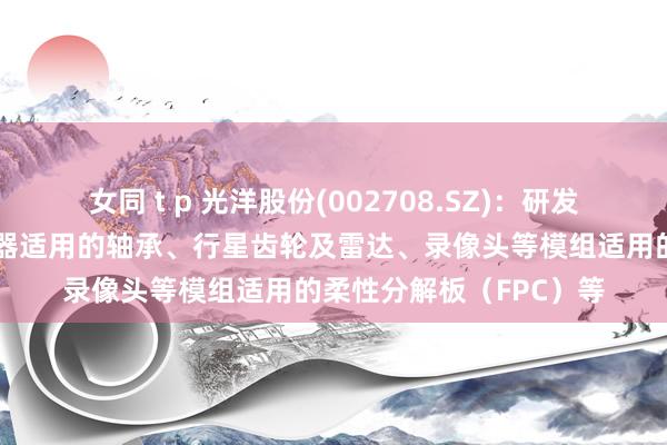 女同 t p 光洋股份(002708.SZ)：研发各样机器东说念主延缓器适用的轴承、行星齿轮及雷达、录像头等模组适用的柔性分解板（FPC）等