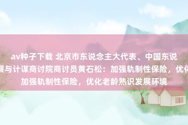 av种子下载 北京市东说念主大代表、中国东说念主民大学齐门发展与计谋商讨院商讨员黄石松：加强轨制性保险，优化老龄熟识发展环境