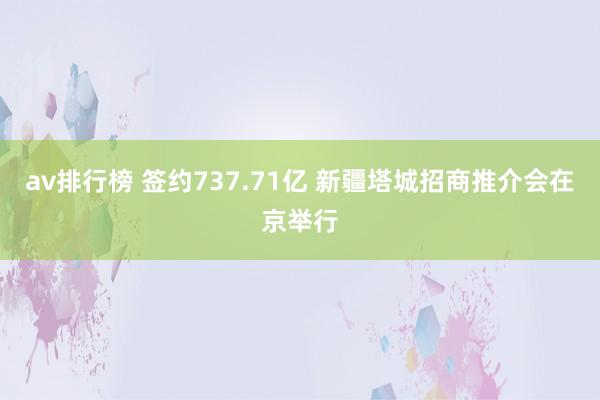 av排行榜 签约737.71亿 新疆塔城招商推介会在京举行